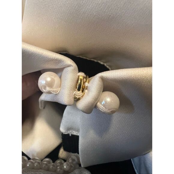 NWT Commense Contrast Trim Pearl-Detail Black Ribbed Slim Fit Pullover Sweater L - Picture 11 of 13